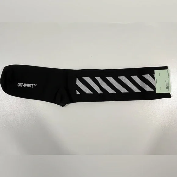 New in box! Off-white, Diagonals Mid Socks, black, size U - Picture 6 of 11